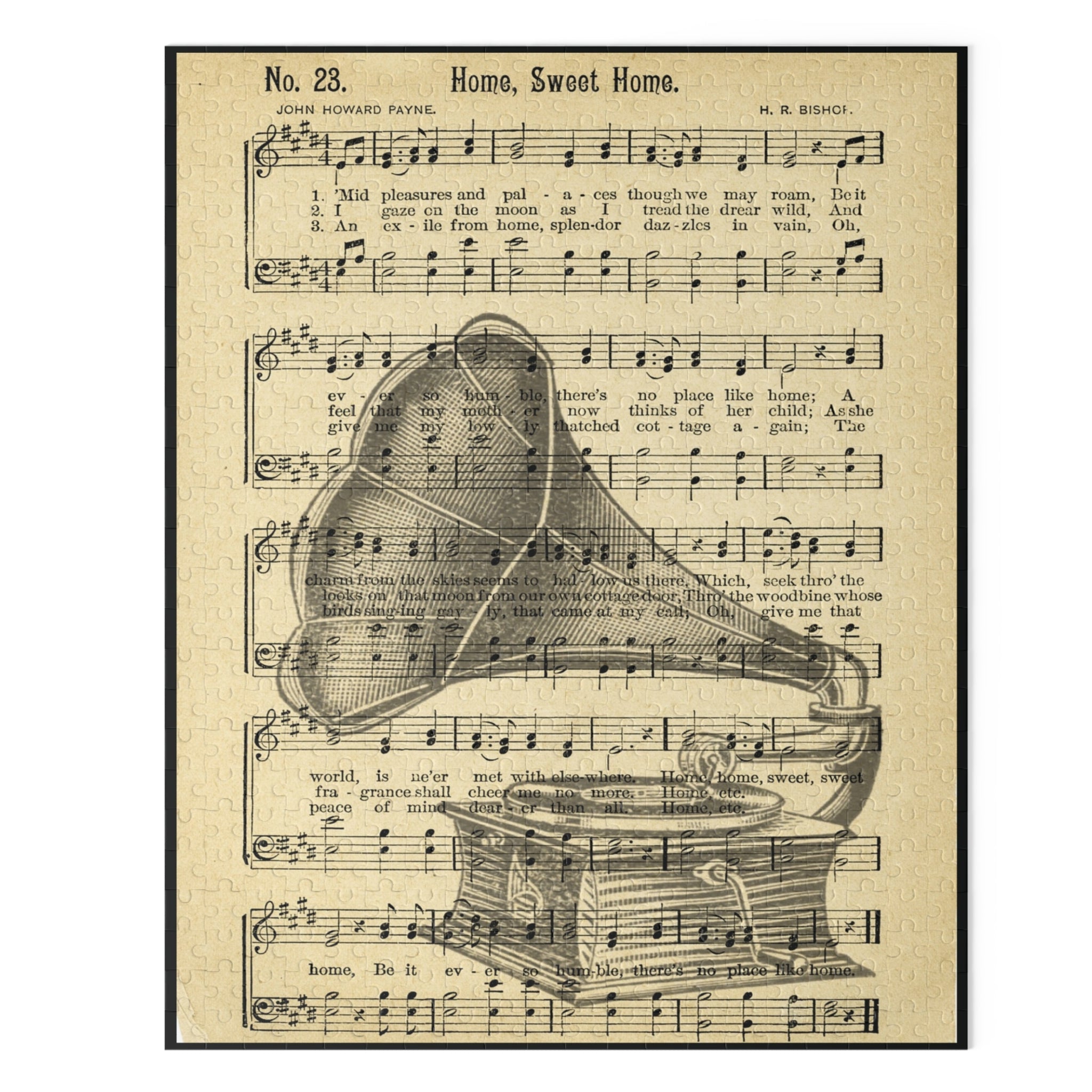 Vintage Gramophone Sheet Music Puzzle